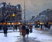 爱德华 科尔特斯 : Place Pigalle, Winter Evening